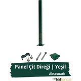 Telfence Panel Çit Direği , Montaj Aksesuarları Dahil - 100 Cm - Yeşil
