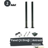 Telfence Panel Çit Direği , Montaj Aksesuarları Dahil - 2 Adet - 150 Cm - Antrasit
