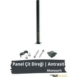 Telfence Panel Çit Direği , Montaj Aksesuarları Dahil - 75 Cm - Antrasit