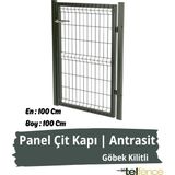Telfence Panel Çit Kapı , Bahçe Kapısı - Göbek Kilitli - 99 x 100 Cm - Antrasit