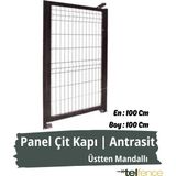 Telfence Panel Çit Kapı , Bahçe Kapısı -Üsttenmandallı - 99 x 100 Cm - Antrasit