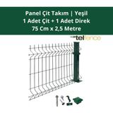 Telfence Panel Çit Takımı (1 Çit + 1 Direk ) Avantaj Paketi Bahçe Çiti - 75 Cm x 250 Cm - Yeşil