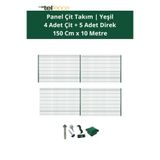 Telfence Panel Çit Takımı 10 Metre ( 4 Çit + 5 Direk ) Avantaj Paketi Bahçe Çiti - H:150 Cm