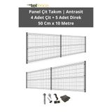 Telfence Panel Çit Takımı 10 Metre ( 4 Çit + 5 Direk ) Avantaj Paketi Bahçe Çiti - H:50 Cm