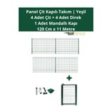 Telfence Panel Çit Takımı 11 Metre ( 4 Çit + 4 Direk + Mandallı Kapı ) Avantaj Paketi Bahçe Çiti - H:120 Cm