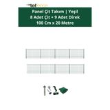 Telfence Panel Çit Takımı 20 Metre ( 8 Çit + 11 Direk ) Avantaj Paketi Bahçe Çiti - H:100 Cm