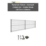 Telfence Panel Çit Takımı 5 Metre ( 2 Çit + 3 Direk ) Avantaj Paketi Bahçe Çiti - H:120 Cm