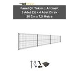 Telfence Panel Çit Takımı 7,5 Metre ( 3 Çit + 4 Direk ) Avantaj Paketi Bahçe Çiti - H:50 Cm