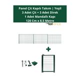 Telfence Panel Çit Takımı 8,5 Metre ( 3 Çit + 3 Direk + Mandallı Kapı ) Avantaj Paketi Bahçe Çiti - H:120 Cm