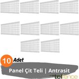 Telfence Panel Çit Teli , Bahçe Çiti , 10 Adet - 150 x 250 - Antrasit