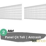 Telfence Panel Çit Teli , Bahçe Çiti , 2 Adet - 120 x 250 - Antrasit