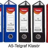 Telgraf Klasör Geniş A5 Plastik 5 Adet (2 mavi 2 siyah 1 kırmızı )