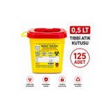 TELKAR 0,5 Lt Tıbbı Atık Kutusu 125 Adet Hasta Destek Aparatı LBSTM-2747
