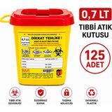 Telkar 0,7 Lt Tıbbi Atık Kutusu 125 Adet