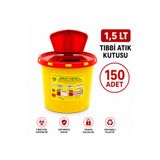 TELKAR 1,5 Lt Tıbbı Atık Kutusu 150 Adet Hasta Destek Aparatı LBSTM-2728