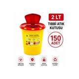 TELKAR 2 Lt Tıbbı Atık Kutusu 150 Adet Hasta Destek Aparatı LBSTM-2729