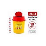TELKAR 25 Lt Tıbbı Atık Kutusu 10 Adet Hasta Destek Aparatı LBSTM-2735