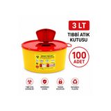 TELKAR 3 Lt Tıbbı Atık Kutusu 100 Adet Hasta Destek Aparatı LBSTM-2730