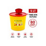 TELKAR 5 Lt Tıbbı Atık Kutusu 80 Adet Hasta Destek Aparatı LBSTM-2731