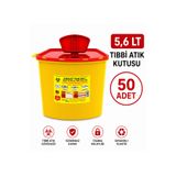 TELKAR 5,6 Lt Tıbbı Atık Kutusu 50 Adet Hasta Destek Aparatı LBSTM-2732