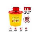 TELKAR 8 Lt Tıbbı Atık Kutusu 50 Adet Hasta Destek Aparatı LBSTM-2733