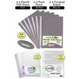 Telli Dosya Plastik A4 10 Lu Poşet Dosya 50 Li A4 Fotokopi Kağıdı 100 Adet 1 Paket Ekonomik Kaliteli Şeffaf Kapak Dosya
