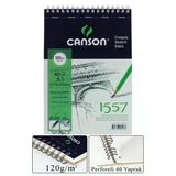 Telli Eskiz Defteri Canson 1557 A3 Spiralli 40 Yaprak 1 Adet 120 Gr 297X420 Mm Üstten Açılmalı Karakalem Sketch Book