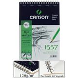 Telli Eskiz Defteri Canson 1557 A5 Spiralli 40 Yaprak 1 Adet 120 gr 148X210 mm Üstten Açılmalı Karakalem Sketch Book - Krem - Standart