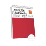 Telli Masaüstü Not Defteri Çizgili A4 1 Adet Masa Üstü Plastik Kapaklı Spiralli Bloknot Blocknote 80 Yaprak Okul Ofis - Kırmızı
