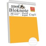 Telli Masaüstü Not Defteri Çizgili A4 1 Adet Masa Üstü Plastik Kapaklı Spiralli Bloknot Blocknote 80 Yaprak Okul Ofis - Turuncu