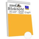 Telli Masaüstü Not Defteri Çizgili A5 Orta Boy 1 Adet Masa Üstü Plastik Kapaklı Spiralli Bloknot Blocknote 80 Yaprak - Turuncu