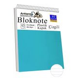 Telli Masaüstü Not Defteri Çizgili A5 Orta Boy 1 Adet Masa Üstü Plastik Kapaklı Spiralli Bloknot Blocknote 80 Yaprak