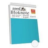 Telli Masaüstü Not Defteri Kareli A4 1 Adet Masa Üstü Plastik Kapaklı Spiralli Bloknot Blocknote 80 Yaprak Okul Ofis