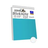 Telli Masaüstü Not Defteri Kareli A5 Orta Boy 1 Adet Masa Üstü Plastik Kapaklı Spiralli Bloknot Blocknote 80 Yaprak Büro - Açık Mavi