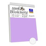Telli Masaüstü Not Defteri Kareli A5 Orta Boy 1 Adet Masa Üstü Plastik Kapaklı Spiralli Bloknot Blocknote 80 Yaprak Büro