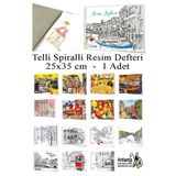 Telli Resim Defteri 15 Yaprak 25x35 cm 1 Adet Artlantis Spiralli Orta Boy Telli Resim Defteri Karton Kapak 110 gr Okul