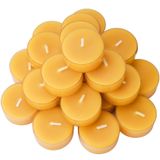 TELOSMA 36 Adet Balmumu Tealight Mumlar Toplu - Doğal Koku ve Dumansız - Hediye Paketi