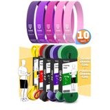 Telvesse 10lu TERA SET 5+15+25+35+45 KG + 5Li Pilates Direnç Bandı Barfiks Lastiği Loop Band Pembe Ton