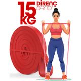 Telvesse 15KG Barfiks Lastiği Gym Resistance Band Antrenman Kas Geliştirme Bandı Kırmızı (Orta Sert)