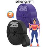 Telvesse 25 + 35 KG 2'li SET Barfiks Lastiği Gym Resistance Band Antrenman Kas Geliştirme Bandı