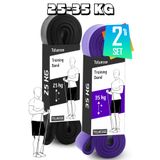 Telvesse 2li Set 25+35 kg Direnç Bandı Seti Kas Geliştirme Lastiği Fitness Pilates Cross Training Bant
