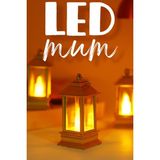 Telvesse 3 Adet LED Mum Mini Dörtgen Tip Pil Dahil Dumansız Alev Ledli Yapay Dekoratif Mum Işığı Altın PT434