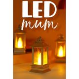 Telvesse 3 Adet LED Mum Mini Dörtgen Tip Pil Dahil Dumansız Alev Ledli Yapay Dekoratif Mum Işığı Gümüş PT434