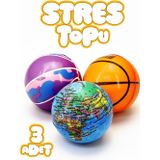 Telvesse 3 Adet Stres Topu PU Eğitici Avuç Güçlendirici Kedi Oyuncağı Yumuşak No Stres Toy Ball Top 6 cm