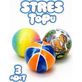 Telvesse 3 Adet Stres Topu Sünger Yumuşacık Eğitici El Bilek Güçlendirici Stres Giderici Oyuncak Top 6 cm