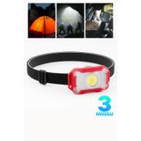 Telvesse 3 Modlu Pilli Kafa Lambası Kampçı Tamirci Balıkçı Outdoor Kafa Feneri Işığı Dörtgen K4108