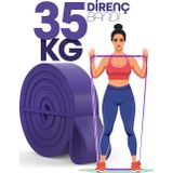Telvesse 35KG Barfiks Lastiği Gym Resistance Band Antrenman Kas Geliştirme Bandı Mor (Extra Sert)