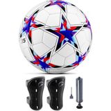 Telvesse 3lü Set Futbol Topu Tekmelik Şampiyonlar Ligi Pompalı Sert Zemin Halı Saha Futbol Topu Mavi No:5