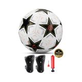 Telvesse 3lü Set Futbol Topu Tekmelik Şampiyonlar Ligi Pompalı Sert Zemin Halı Saha Futbol Topu No:5 Siyah