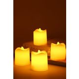 Telvesse 4 Adet Mini Led Mum Seti Pilli Dumansız Alevli Ledli Dekoratif Yapay Mum Dekor Işığı (4 Adet (Mat Beyaz 4,5 cm))